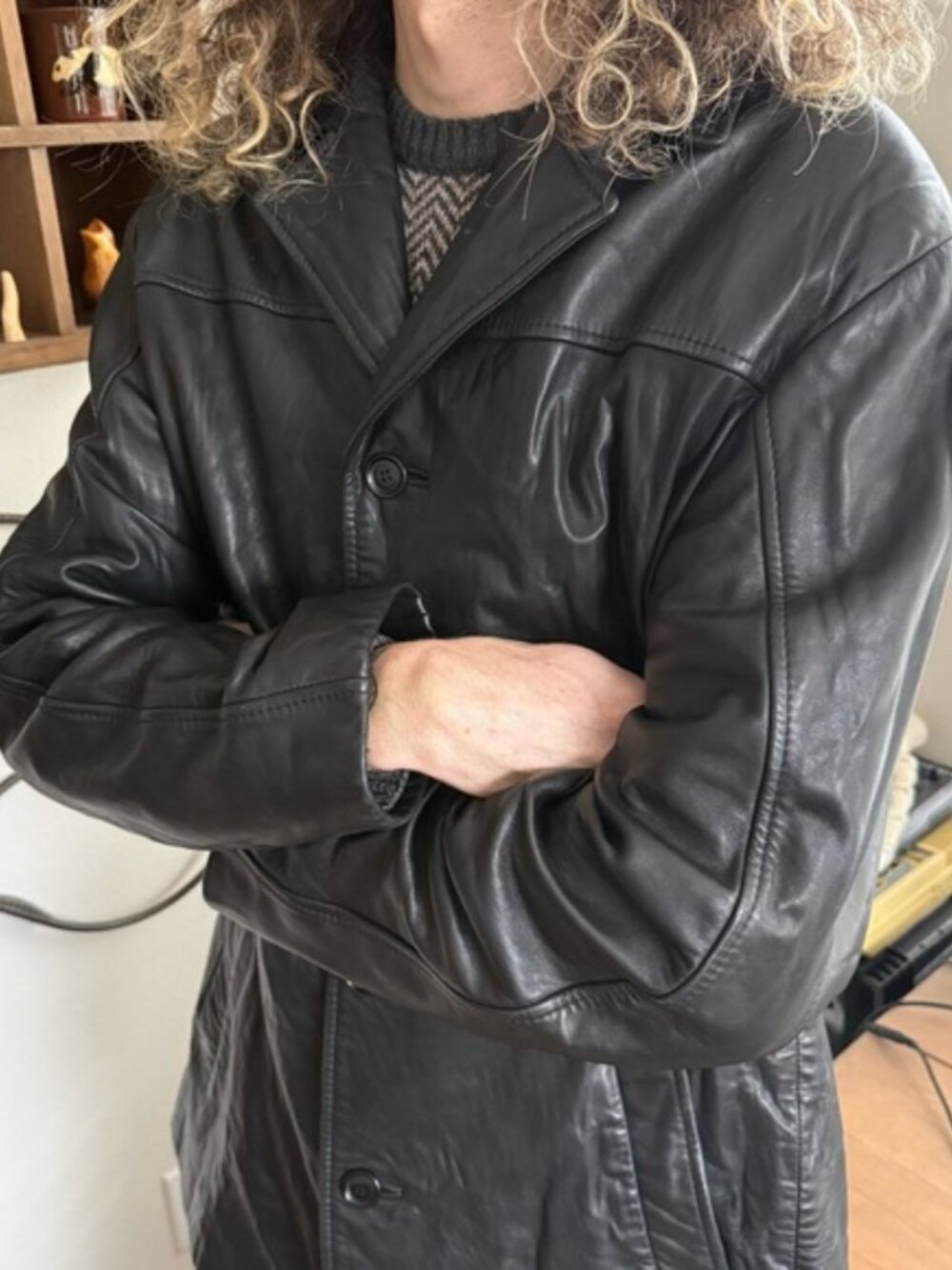 Vintage 90s Black Buttery Soft Leather Jacket Rogue by Reilly Olmes ~ Size XL - Picture 4 of 8